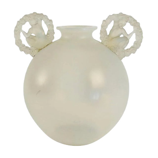 Vintage Opalescent Ronsard Vase by René Lalique For Sale