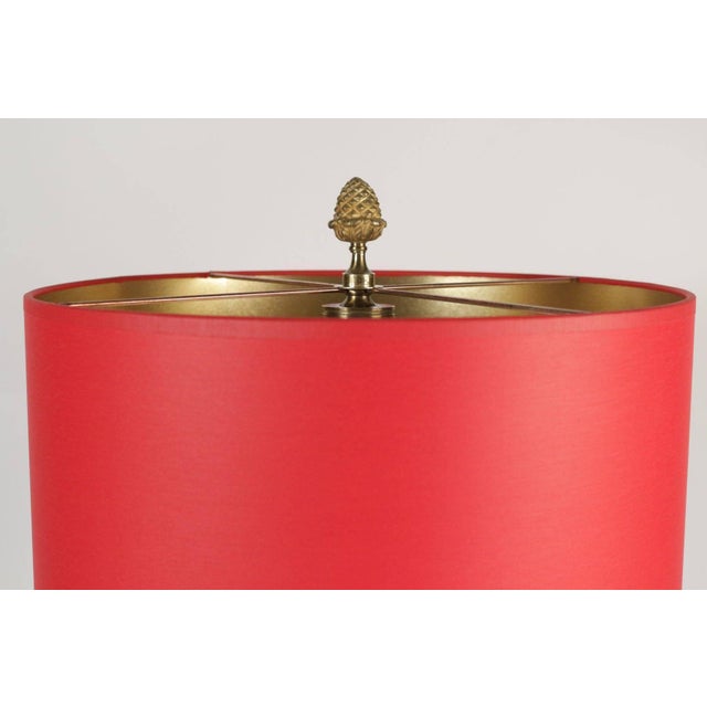 Mid-Century Modern Red Table Lamp in Brass and Resin, 1960s For Sale - Image 4 of 7