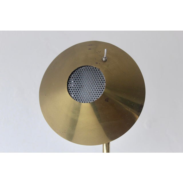 1980s Koch and Lowy Telescoping Brass Floor Lamp Conical Shade Detail Vintage Modern For Sale - Image 13 of 18