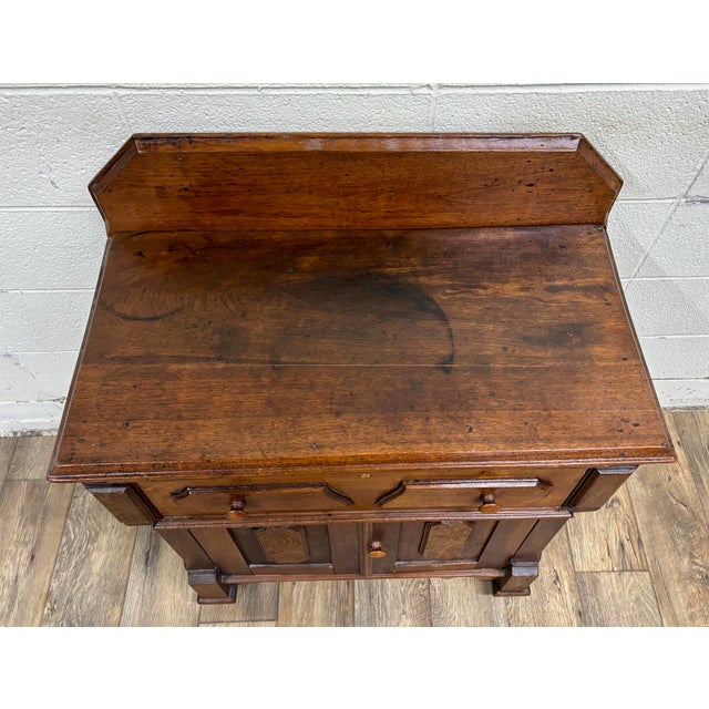 Victorian Antique Victorian Burled Carved Cabinet Washstand Commode For Sale - Image 3 of 10