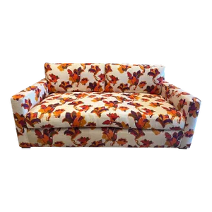 Contemporary Sofa Reupholstered in Vintage 70's Floral Dead Stock Fabric