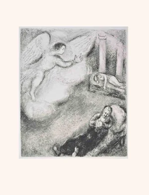 Marc Chagall, Samuel Called by God, Etching, 1956