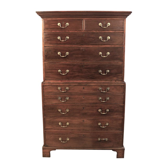 18th Century George III Mahogany Chest of Drawers/Secretary Desk For Sale - Image 11 of 11