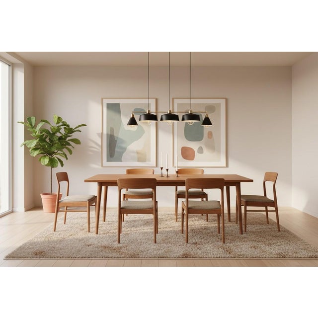 Beige Teak and Bouclé Chairs by Henning Kjærnulf for KS Møbler, 1960s, Set of 4 For Sale - Image 8 of 17