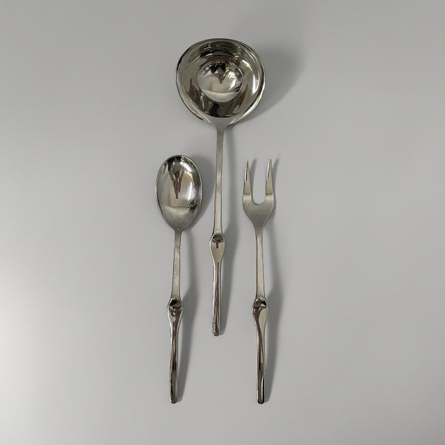 Italian Modern Ergonomica Cutlery Set by Angelo Mangiarotti for Mepra, 1980s, Set of 21 For Sale - Image 6 of 8