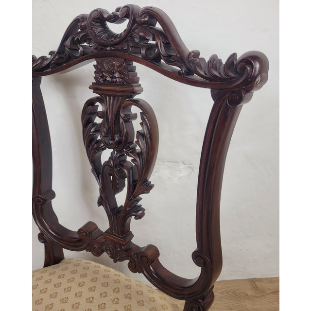 Brown Victorian Carved Nursing Chairs, 1890, Set of 2 For Sale - Image 8 of 18