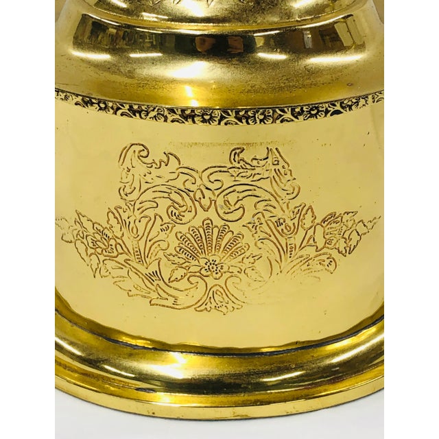 Late 20th Century Brass Table Lamp With Lions Head Knockers For Sale - Image 4 of 7