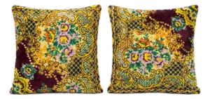 Vintage Turkish Velvet Pillow Cover 20'' X 20'' - Set of Two