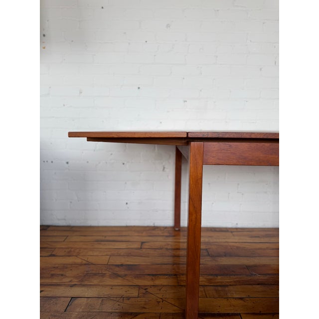 1960s Danish Teak MCM Extendable Dining Room Table - Made in Denmark For Sale - Image 6 of 12