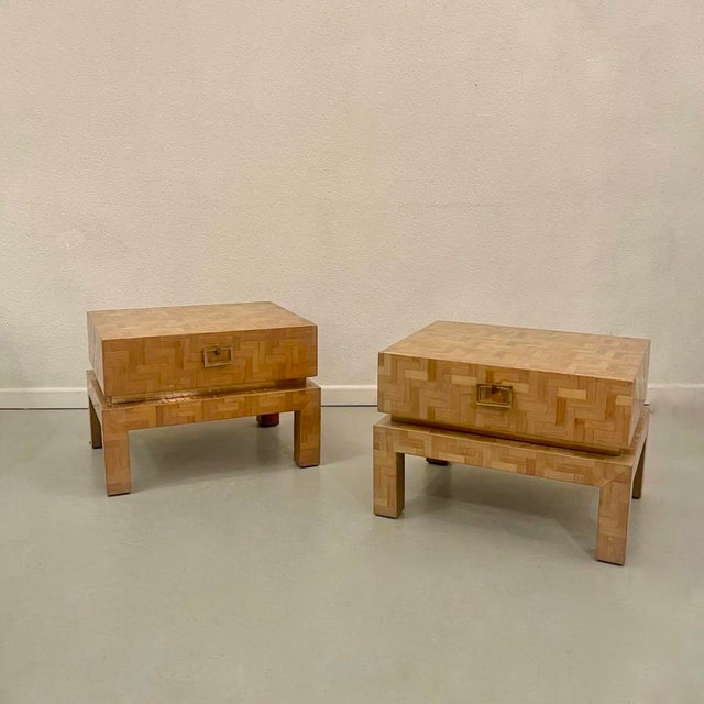 Brown Bamboo and Brass Bedside Tables by Dal Vera, Italy, 1970s, Set of 2 For Sale - Image 8 of 8