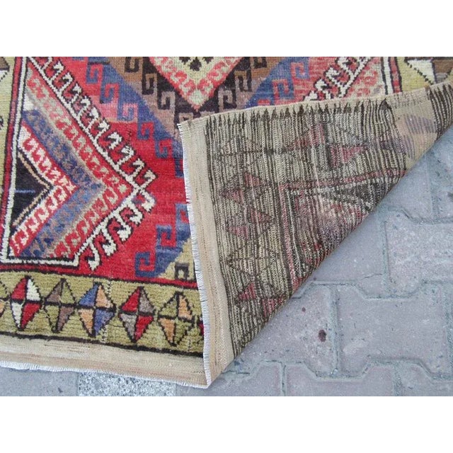Mid 20th Century 1960's VintageTurkish Konya Distressed Rug- 4′1″ × 10′8″ For Sale - Image 5 of 6