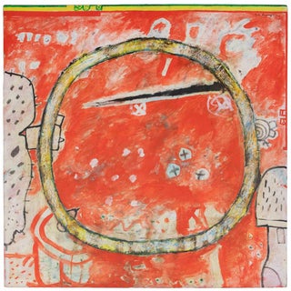 Martin Bradley, Red Image, Oil Painting, 1974 For Sale