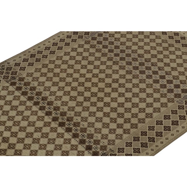 Rug & Kilim Distressed Vintage Zeki Muren Rug in Beige and Brown Pattern - by Rug & Kilim For Sale - Image 4 of 8