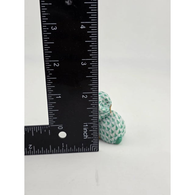 Rare Vintage Hungary Herend Pair Snuggling Bunny Rabbits Green Fishnet Figurine For Sale - Image 15 of 15