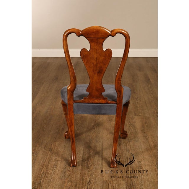 Georgian Style Set of Ten Carved Burlwood Dining Chairs For Sale - Image 10 of 18
