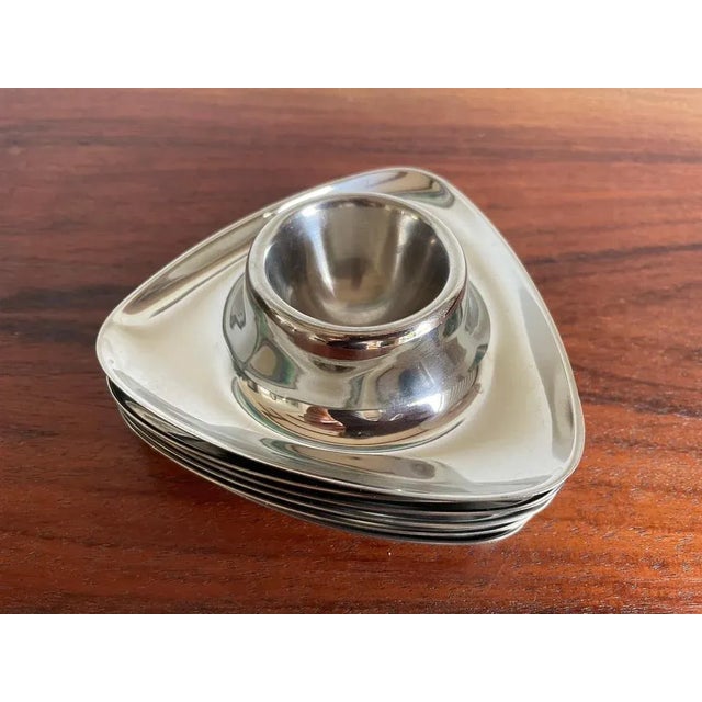 Bauhaus Bauhaus Egg Cups by Prof. Wagenfeld for WMF, Germany, 1950s, Set of 6 For Sale - Image 3 of 8