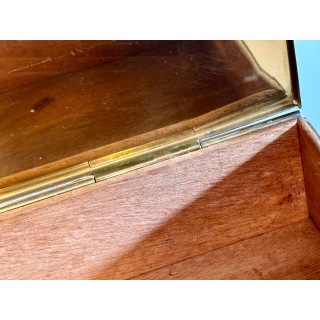 Brass Jewelry Box with Cedar Wood and Asian Motifs, Germany, 1950s For Sale - Image 9 of 18