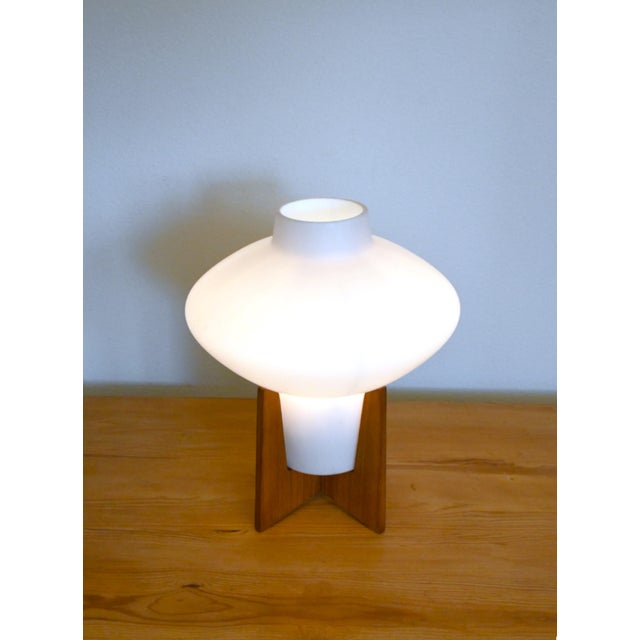 Swedish Glass and Pine Table Lamp by Uno & Östen Kristiansson for Luxus, 1960s For Sale - Image 10 of 10