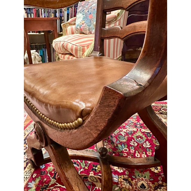 19th Century European Walnut Gondola Style Armchair. For Sale In West Palm - Image 6 of 13