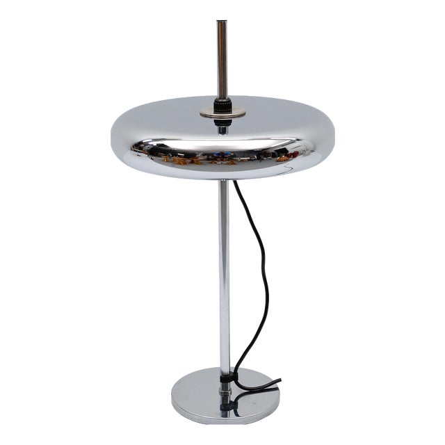 German Space Age Chrome Table Lamp, 1960s For Sale