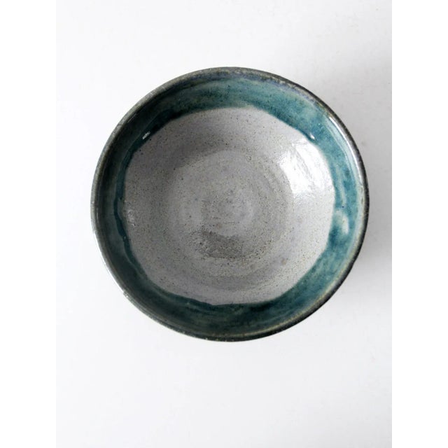 Teal Vintage Studio Pottery Bowl For Sale - Image 8 of 8