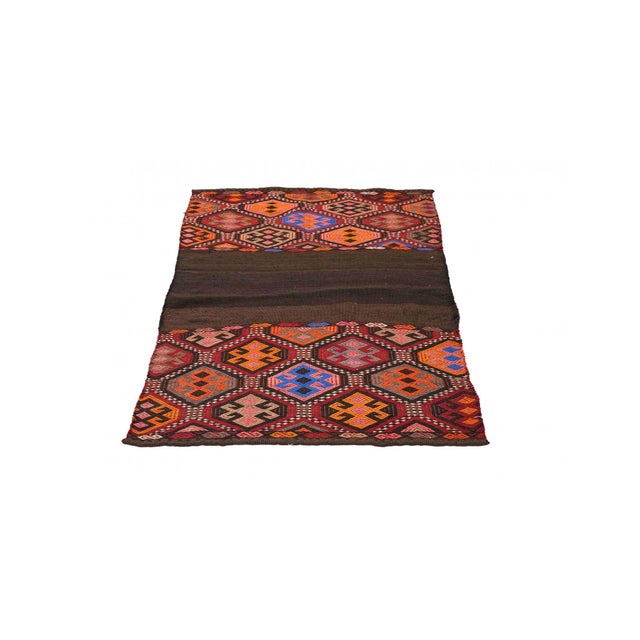 Mid-Century Modern Decorative Vintage Turkish Kilim Rug - 3`5″ X 5`5″ Ft For Sale - Image 3 of 6