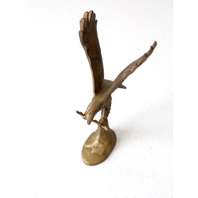 Metal Vintage Brass Eagle Sculpture For Sale - Image 7 of 11
