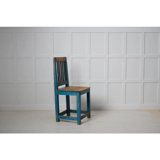 Antique Northern Swedish Blue Country Chair For Sale - Image 5 of 8