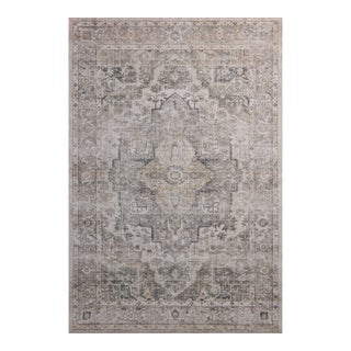 Amber Lewis x Loloi Josie Silver / Natural 2'-3" x 3'-9" Machine Washable Accent Rug For Sale