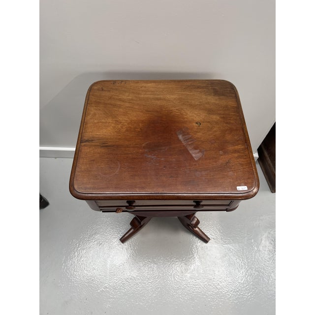 Antique Mahogany Sewing Table For Sale - Image 3 of 10