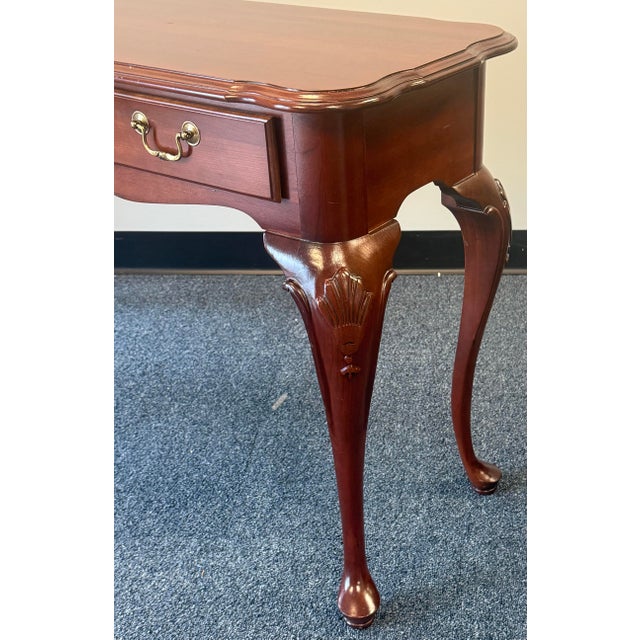 Traditional Ethan Allen Solid Cherry Georgian Court Console / Sofa Table For Sale - Image 3 of 12
