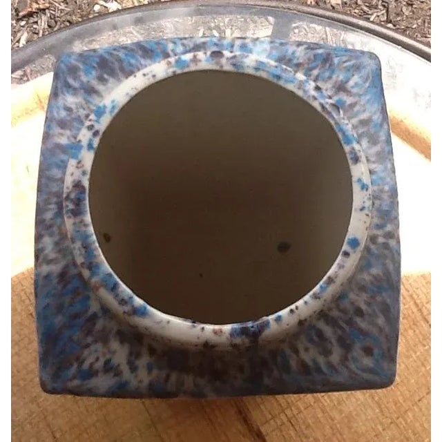 Contemporary Violet Blue & White Decorative Drip Vase For Sale - Image 3 of 8