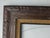 Traditional Large Vintage Arts & Crafts Hand-Carved Dark Brown Wood Frame With Linen Liner For Sale - Image 3 of 11