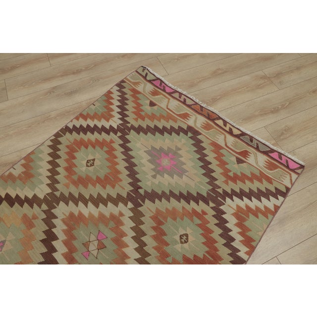 1970s Southwestern Brown Hand Knotted Kilim For Sale - Image 9 of 13