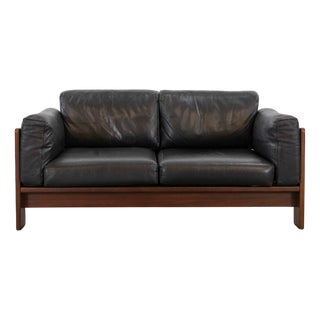 Bastiano Sofa in Black Leather by Tobia Scarpa for Gavina / Knoll, 1970s For Sale