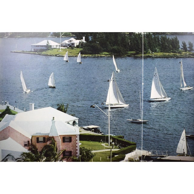 Traditional Slim Aarons Bermuda Harbour C1974 Framed Color Plate For Sale - Image 3 of 3
