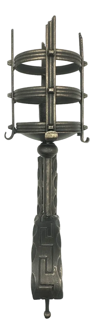 Hand-Forged Wrought Iron Wall Sconce Body (Gold Patina Twist Stem) Classical Architectural Fixture