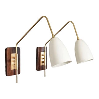 Custom Midcentury Style Wall Mount Sconces - a Pair For Sale