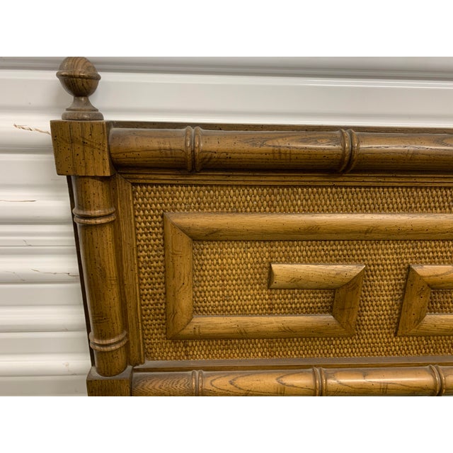 Dixie Vintage Dixie Shangri La Faux Bamboo Greek Key Mirror For Sale - Image 4 of 5