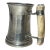 Vintage Handmade Polished Pewter Natural Stag Horn Glass Drinking Mug Stein Cup For Sale