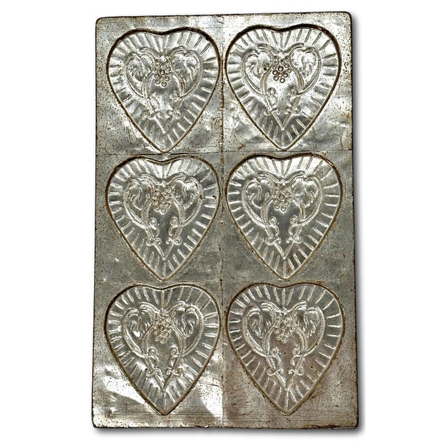 Silver Large 17 Inches Tall Vintage Metal Sweetheart - Valentine Chocolate Factory Mold - Circa Early 20th Century For Sale - Image 8 of 12