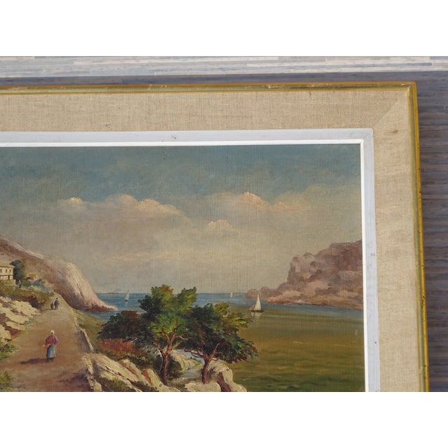 Alberti, Mediterranean Landscape, 1850, Oil on Canvas, Framed For Sale - Image 9 of 15