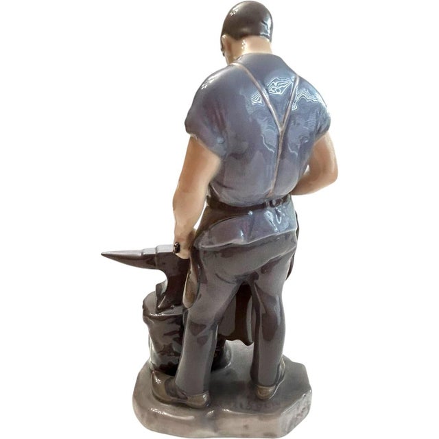 Gray Vintage Bing & Grondahl (Alex Locher) Porcelain “Blacksmith” Figurine #B225 For Sale - Image 8 of 9