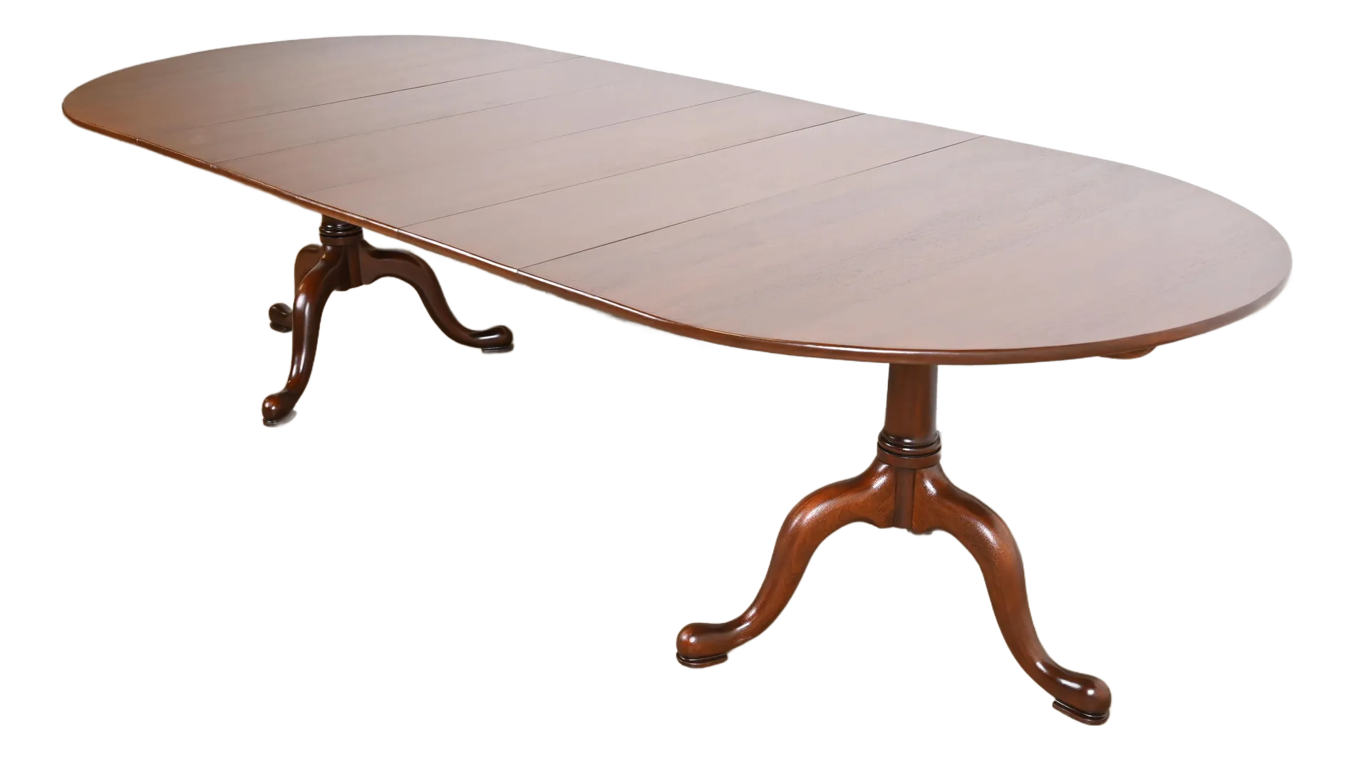 クラシック ダイニングテーブル Henkel-Harris & Drexel Henkel Harris Georgian Solid Cherry Wood Double Pedestal Extension