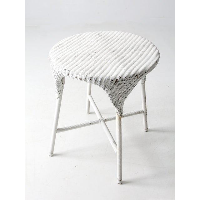 Antique White Wicker Parlor Table For Sale - Image 12 of 12