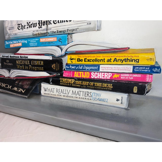 Original Contemporary Realism Gail Chandler Oil Painting Still Life Books Art For Sale - Image 11 of 16