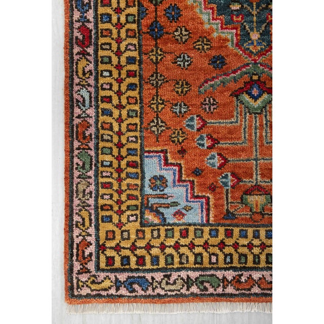 2.6x20Ft. Brunt Orange Persian Design Inspired Hand Knotted Wool Runner Rug For Sale - Image 11 of 17