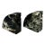 1970s Modernist Demi-Lune Black Marble Stone Bookends - A Set For Sale