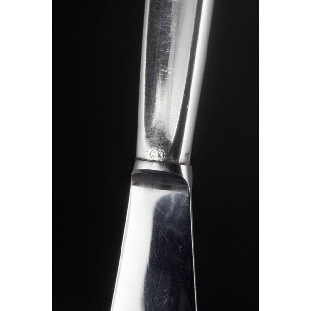 Cypress Lunch Knives in Sterling Silver and Stainless Steel by Georg Jensen, 1940s, Set of 6 For Sale - Image 6 of 7