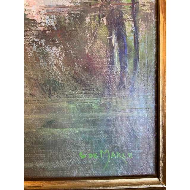 Georges De Marco, River Landscape, 1960s, Oil Painting on Canvas, Framed For Sale - Image 6 of 11